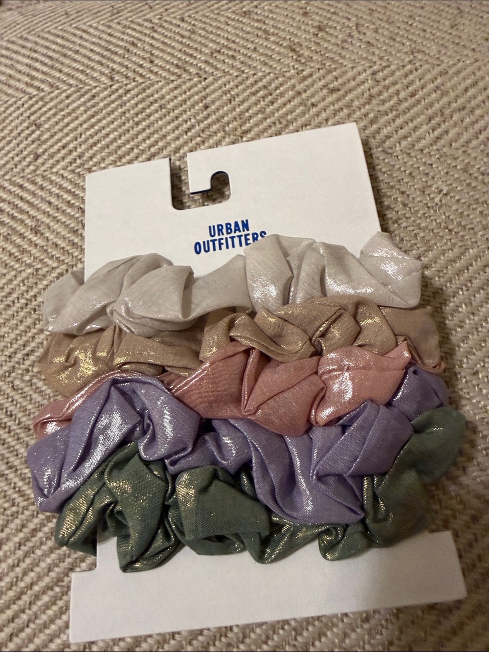 Urban Outfitters Satin Scrunchie Set - Pink, Purple, Green, Beige - Picture 3 of 4